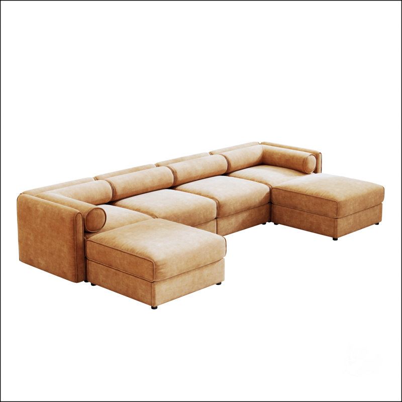 Élégant canapé 2 places en chenille avec rangement pour repose-pieds, dossier cylindrique et accoudoirs, causeuse moderne en tissu avec espace de rangement caché