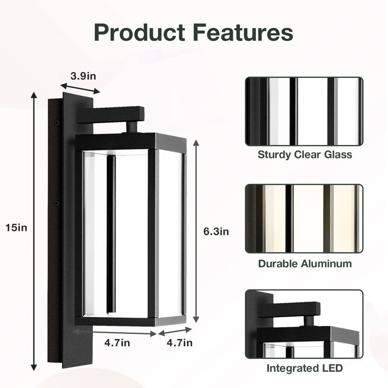 Elah Aluminum LED Wall Light, Cool Black