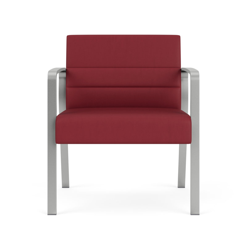 Chaise d'invité surdimensionnée Waterfall, Argent, Vinyle Patriot Plus Bordeaux