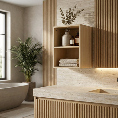 Tablettes de rangement murales compactes avec deux compartiments ouverts pour une organisation et une décoration décoratives polyvalentes