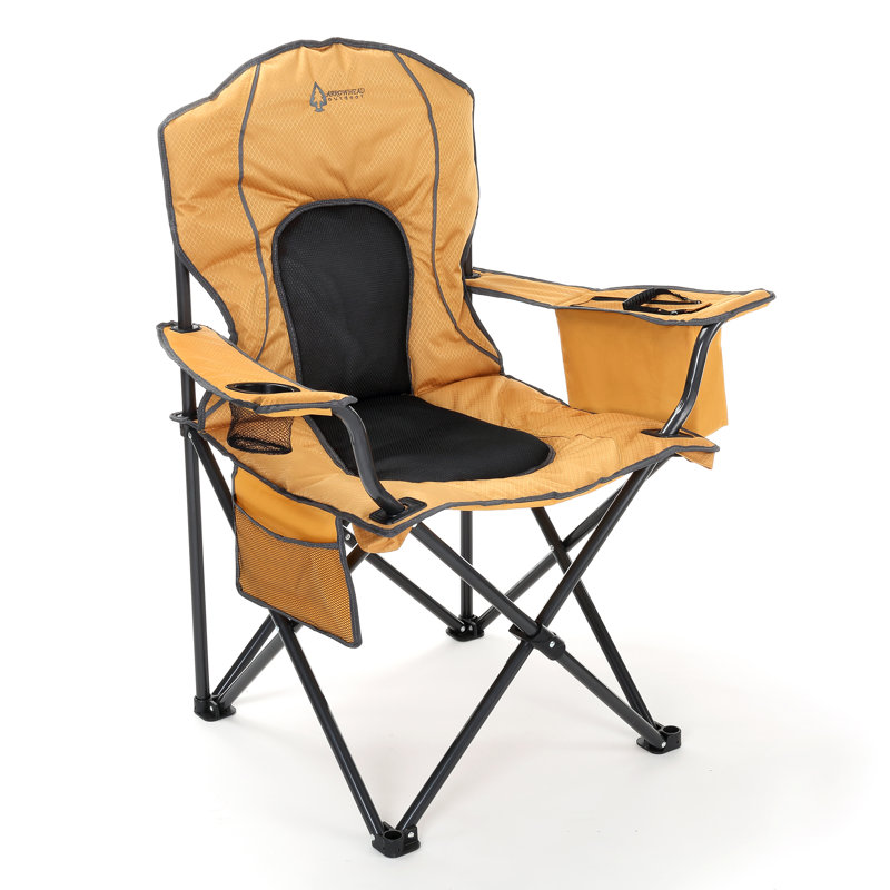 Chaise de camping pliante rembourrée, Brun clair