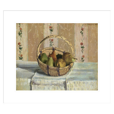 Still Life: Apples and Pears in a Round Basket (Nature morte: Pommes et poires dans un panier rond) by Camille Pissarro -Framed Giclee Print