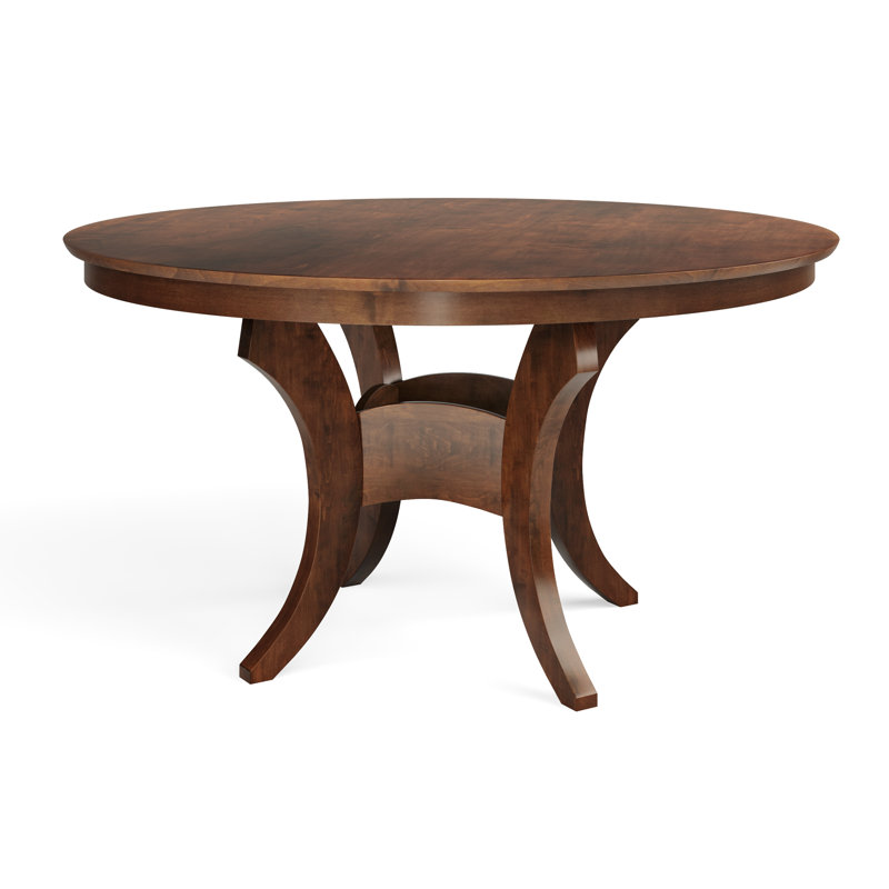 Maple Round Solid Wood Dining Table, Walnut, 42" L x 42" W