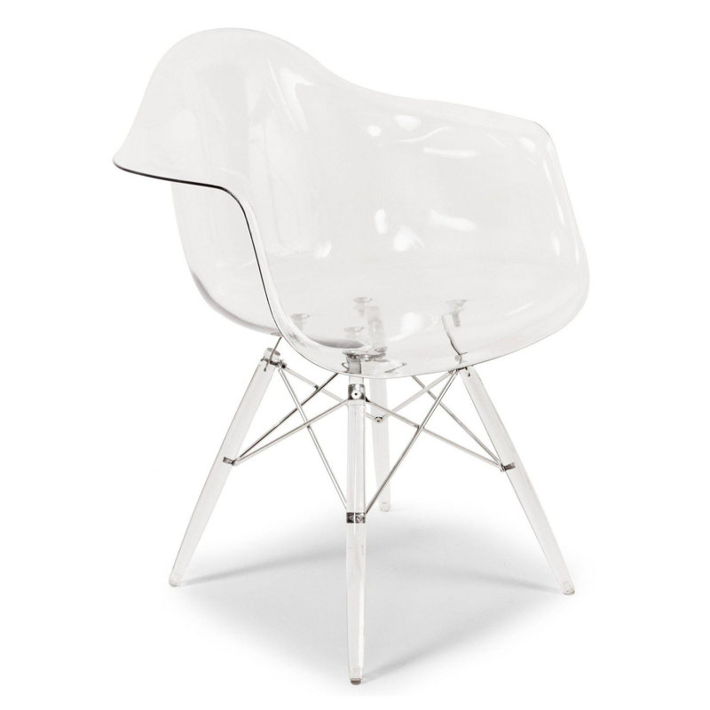 Chaise avec accoudoirs transparente Liriel