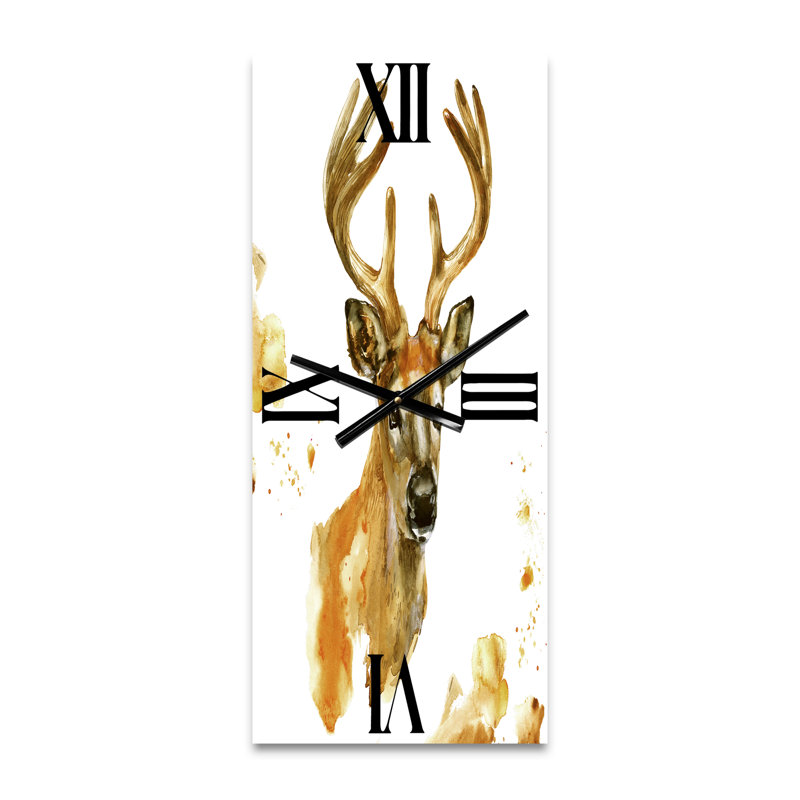 Horloge murale Portrait de cerf avec de grandes cornes, Petit