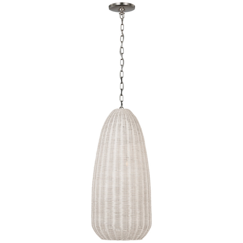 Kokomo Pendant by Chapman & Myers, 30 cm H x 46 cm W, Chalk, Polished Nickel