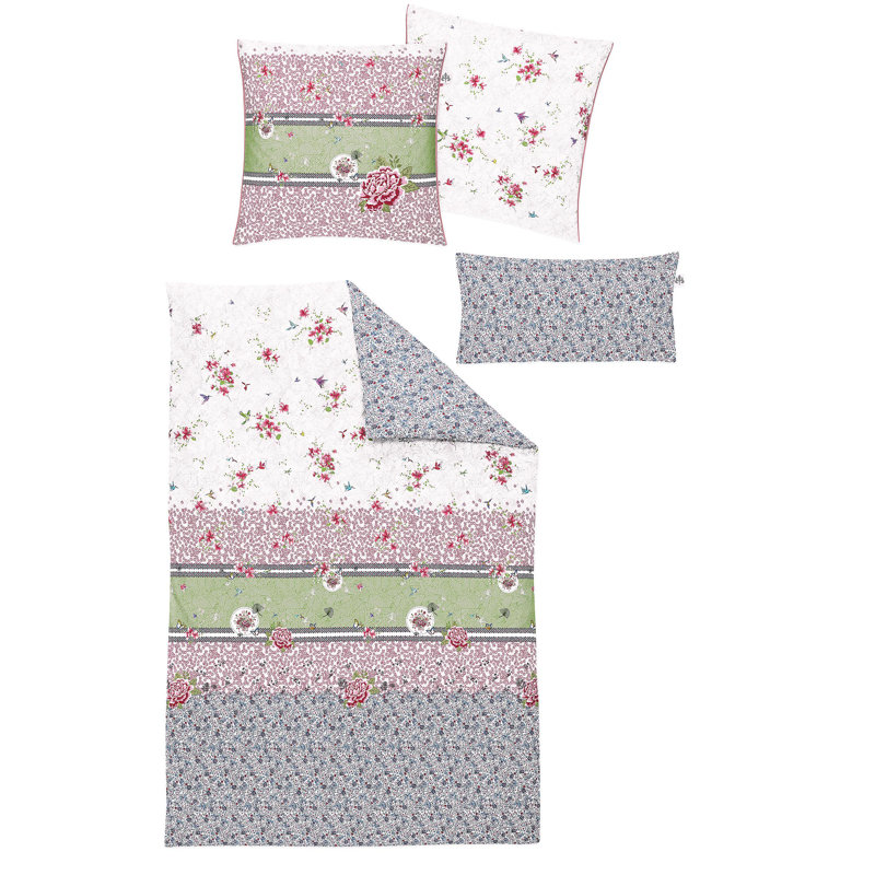 Cotton 81 TC Reversible Duvet Cover Set, Single - 1 Pillowcase (80 x 80 cm), Pink
