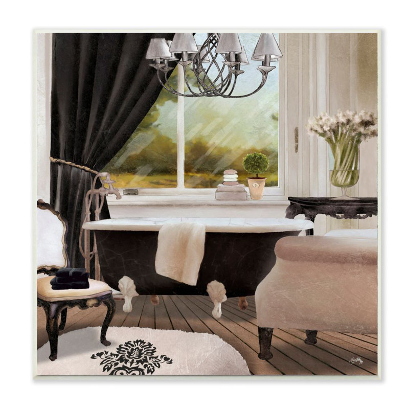 «Beautiful Bathroom», reproduction, H 12 po x l 12 po x P 0,5 po, Plaque murale