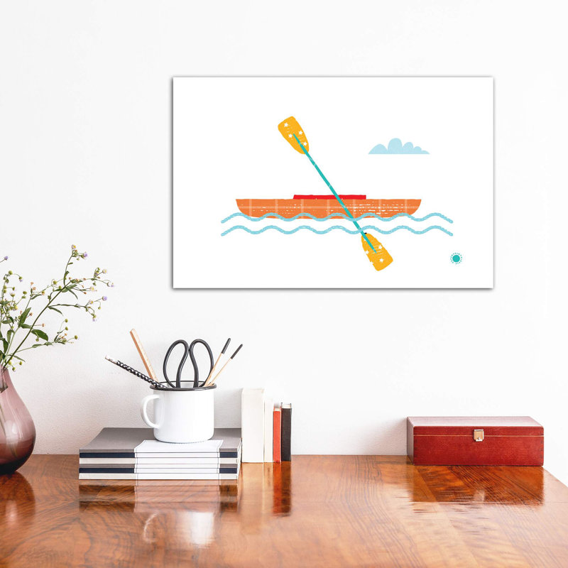 Kayak - reproduction d'impression, Pas de tapis, H 18 po x l 26 po x P 1,5 po, Toile tendue