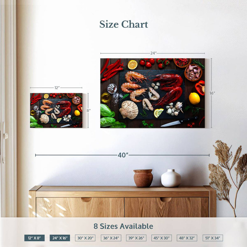 Yarlin Cooking Seafood, 16" H x 24" W
