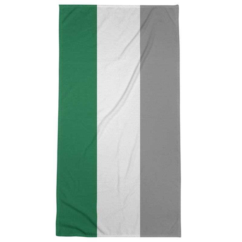 Cotton Blend Beach Towel, Black/Off White/Green