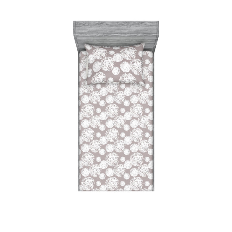 Drap-housse et taie décorative Ambesonne, Twin Sheet Set with 1 Pillowcase