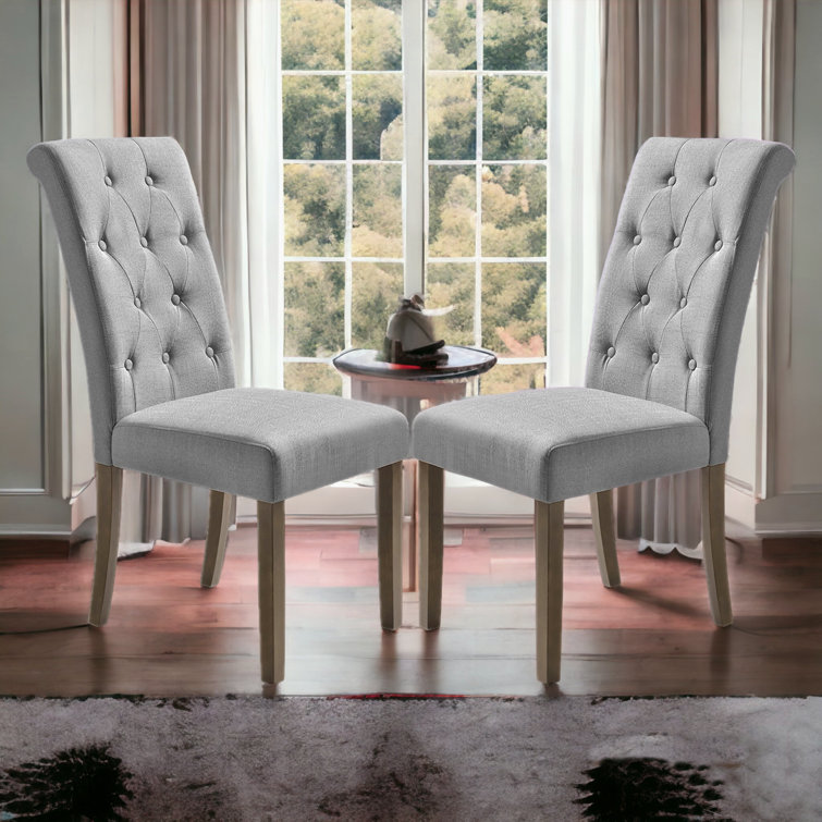 Andover Mills™ Bookout Tufted Upholstered Wooden Dining Chairs & Reviews