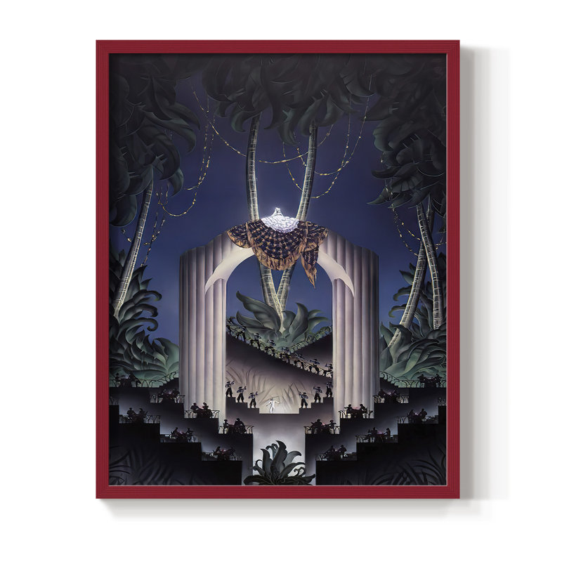 Reproduction encadrée DecoParadise - bois massif, Rouge, H 21 po x l 17 po