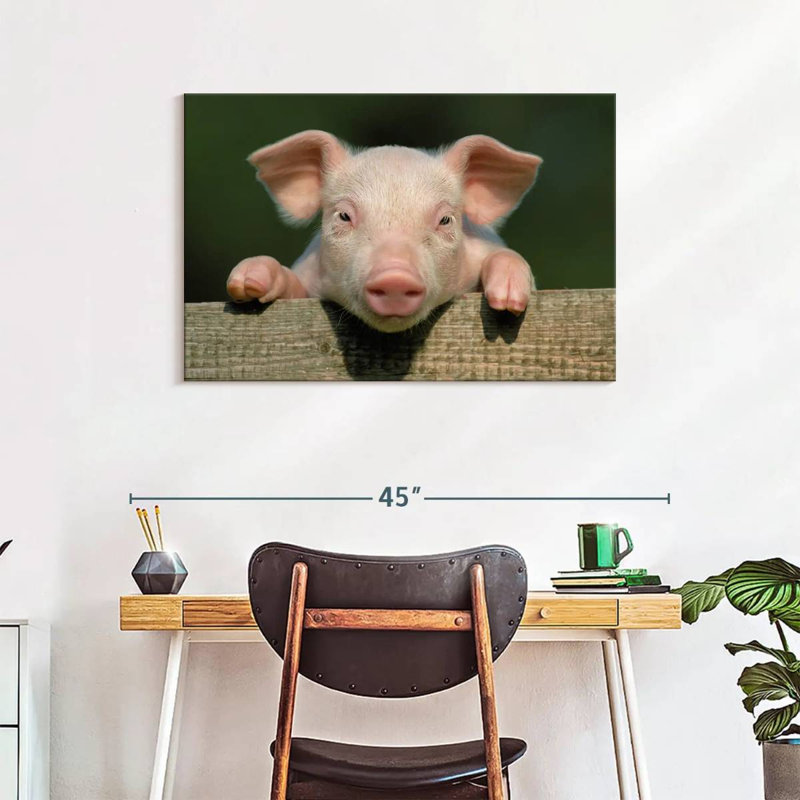 Brampt Piglet On Fence, 24" H x 36" W