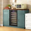 Mini armoire à réfrigérateur cannelée avec centrale électrique et porte-verres à pied - Buffet haut de 38,8 po avec tiroir de rangement, armoire de bar pour le salon-774330894