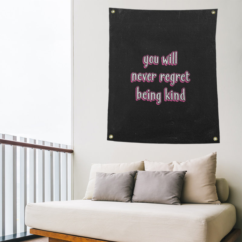 Tapisserie tableau noir en polyester quote quot, H 36 po x l 26 po, Rose