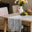 Chemin de table rayé en coton mélangé avec broderies ajourées-113878477-113878478