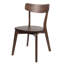 Chaises d'appoint de salle à manger Aby, siège rond en bois, dossier ouvert, brun noyer