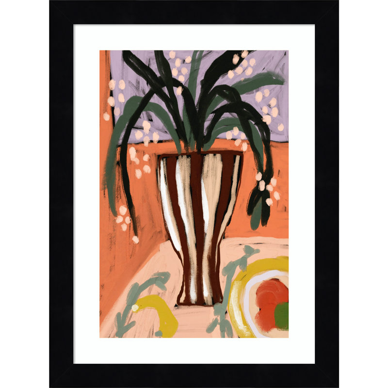 Oksana Floral Still Life No 3 by Treechild Wood Framed Wall Art Print, 13" H x 10" W, Black