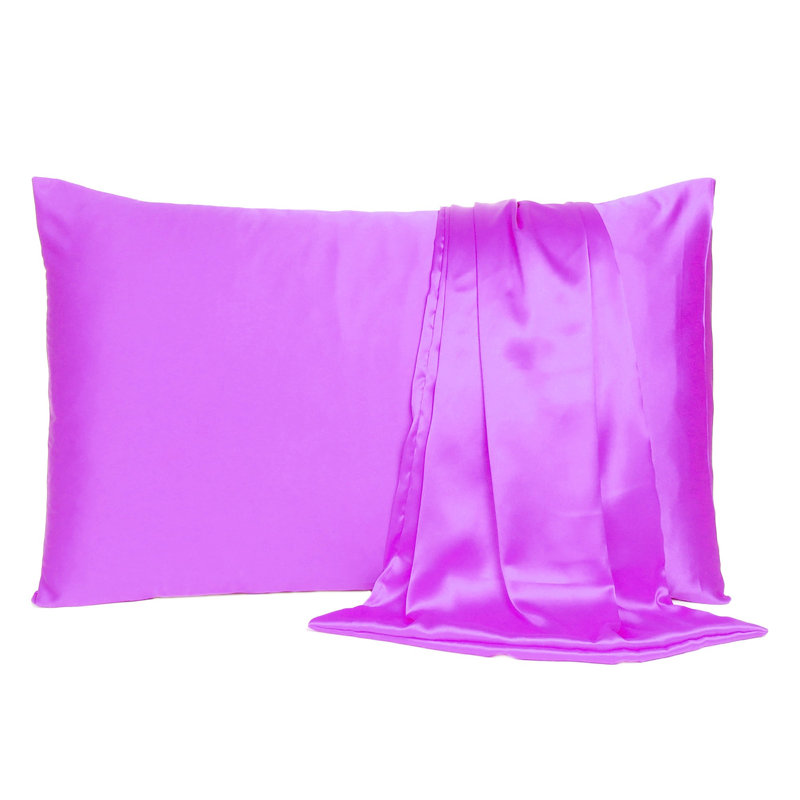 Taie d'oreiller en satin , Standard, Violet vif
