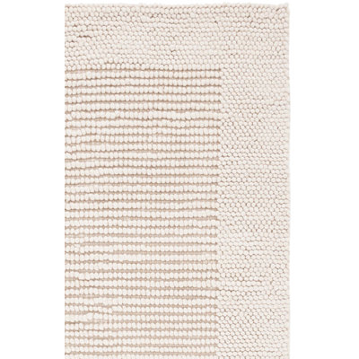 Burdick Ivory Beige Hand-Woven Wool Rug