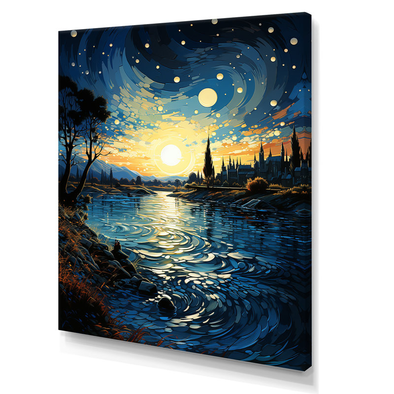 «Sandara The Starry Night Over The Rhone IV», reproduction sur toile, H 40 po x l 30 po x P 1,5 po, Toile tendue