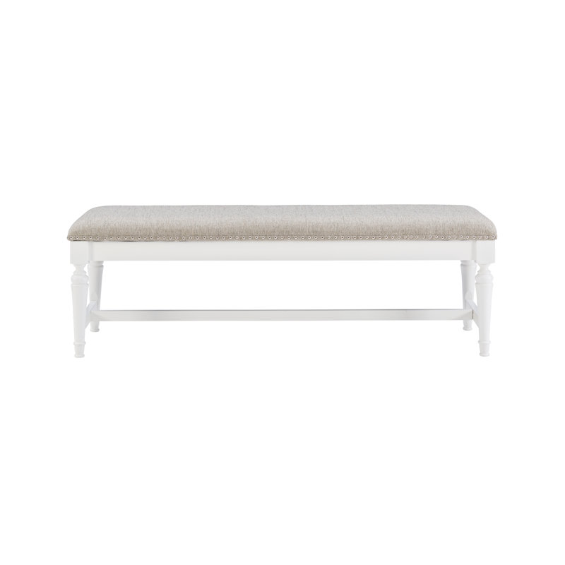 Banc en bois massif Western, Blanc