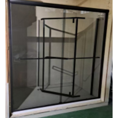 50" - 54" W x 70" H Double Sliding Shower Door with 1/4" (6mm) Gray Tempered Glass Explosion-Proof，Aluminum Frame and Silent Casters，Matte Balck