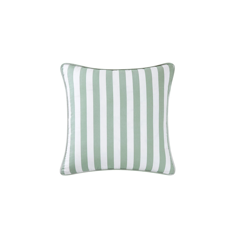 Brooklyn Loom Levi Stripe Decorative Pillow, White/Sage Green