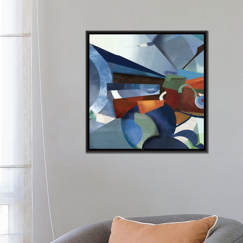 « prism i », impression sur toile, H 18 po x l 18 po x P 1,5 po, Toile avec cadre noir, Pas de tapis