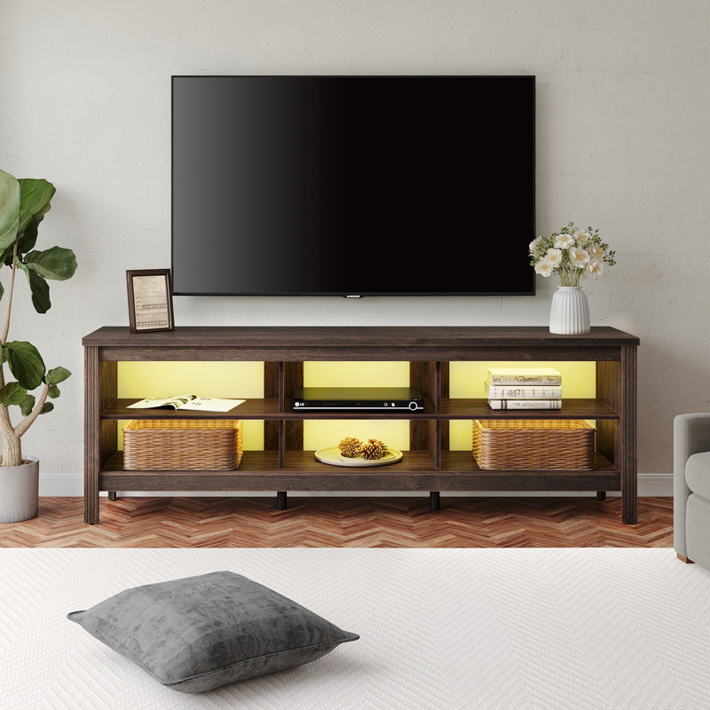 Meuble télé pour téléviseur de 75 po ou moins Ashae, Espresso / cyan