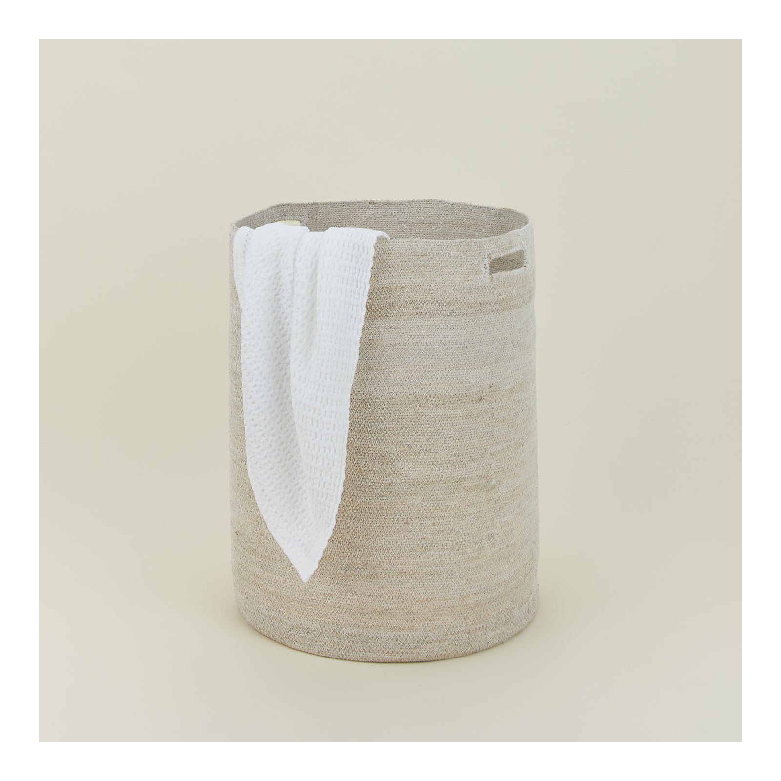 Laundry Hamper with Handles, White