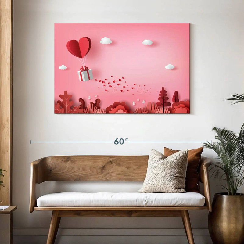 Hardie envoyant l'amour de la Saint-Valentin, H 30 po x l 45 po