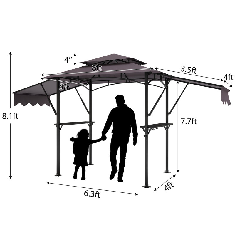 6 pi L 4 pi. D Pavillon de jardin en métal, Mauve