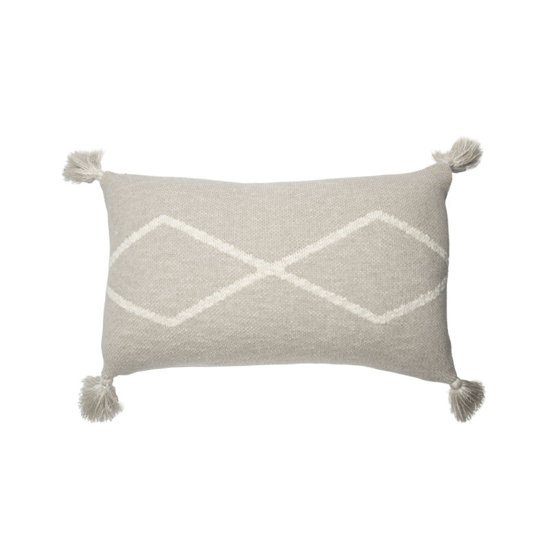 Bereber Classics Rectangular Throw Cushion, Taupe/White, 1cm H x 48cm W x 30cm D