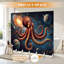 Cloison pliante 6 panneaux Royal Cosmic Octopus Glowing Eyes Outer Space Planets Galaxy Toile séparateur de pièce-271071016