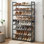 32-40 Pair Stackable Shoe Rack, with Adjustable Flat or Angled Shelves