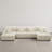 4 - Piece Upholstered White Faux Rabbit Fur Flannel Modular Sectional Sofa with Armrests & Throw Pillows-771364086