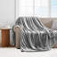 Reversible Faux Fur Mink Fleece Blanket Throw - Ultra Soft Plush Luxury Sofa & Bed Throw, Warm Light-299321577-299321582