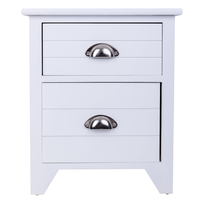 Malachi 38 cm W Bedside Table, White