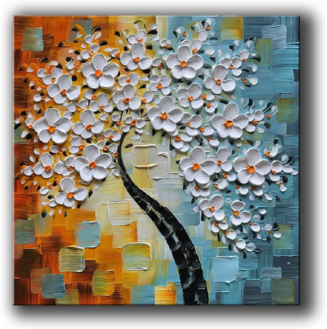 Trinx Tree Heart In Blue And Orange Tree He In Blue And Orange On Canvas  Painting
