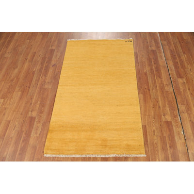 Tapis jaune moderne Gabbeh 3 x 5