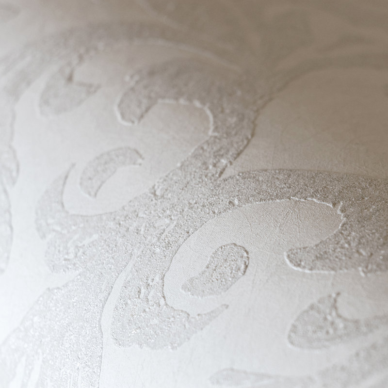 Urban Classics Collection Notting Hill Metallic Loft Damask Wallpaper Roll, White