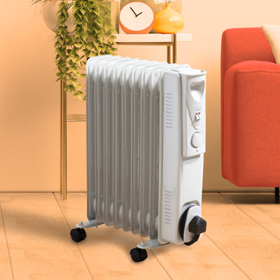 Daewoo 2000W Electric Radiator Space Heater with Adjustable Thermostat