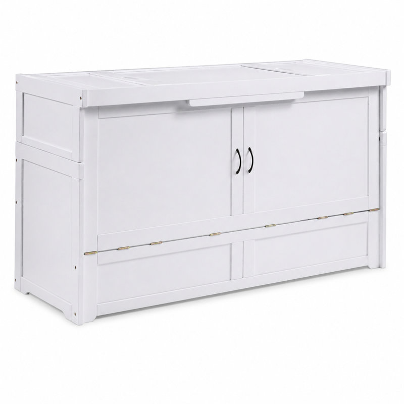 Lit escamotable Night & Day Furniture avec matelas en mousse à mémoire de forme de 15 cm, format Queen, blanc, Blanc