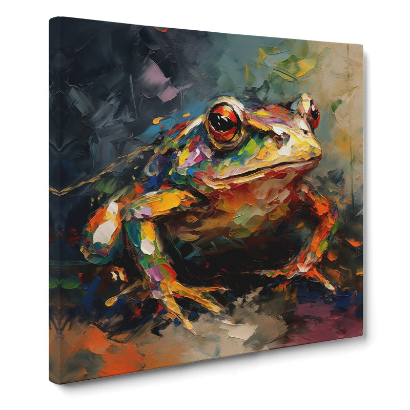 Frog Abstract Expressionism - Wrapped Canvas, 50cm H x 50cm W x 3cm D