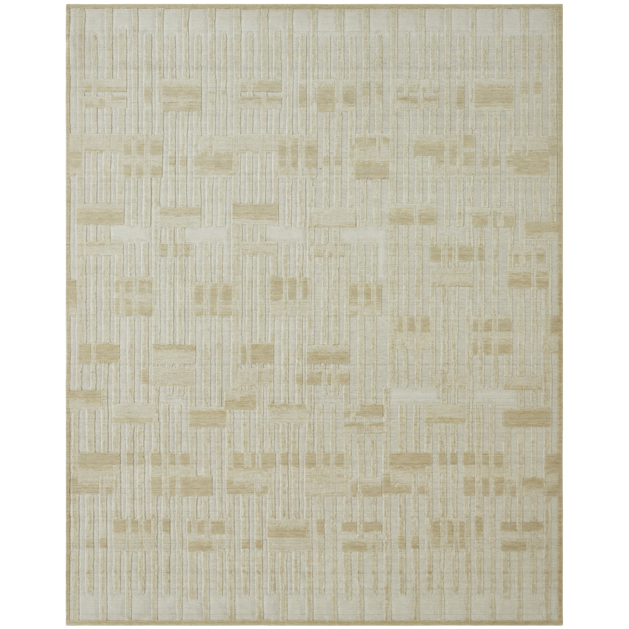 Wool Rug, Rectangle 5' x 7', Sand Tones/Cream
