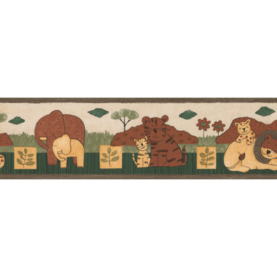 Animaux Applegate avec leurs bébés bébés éléphants, tigre, bordure murale