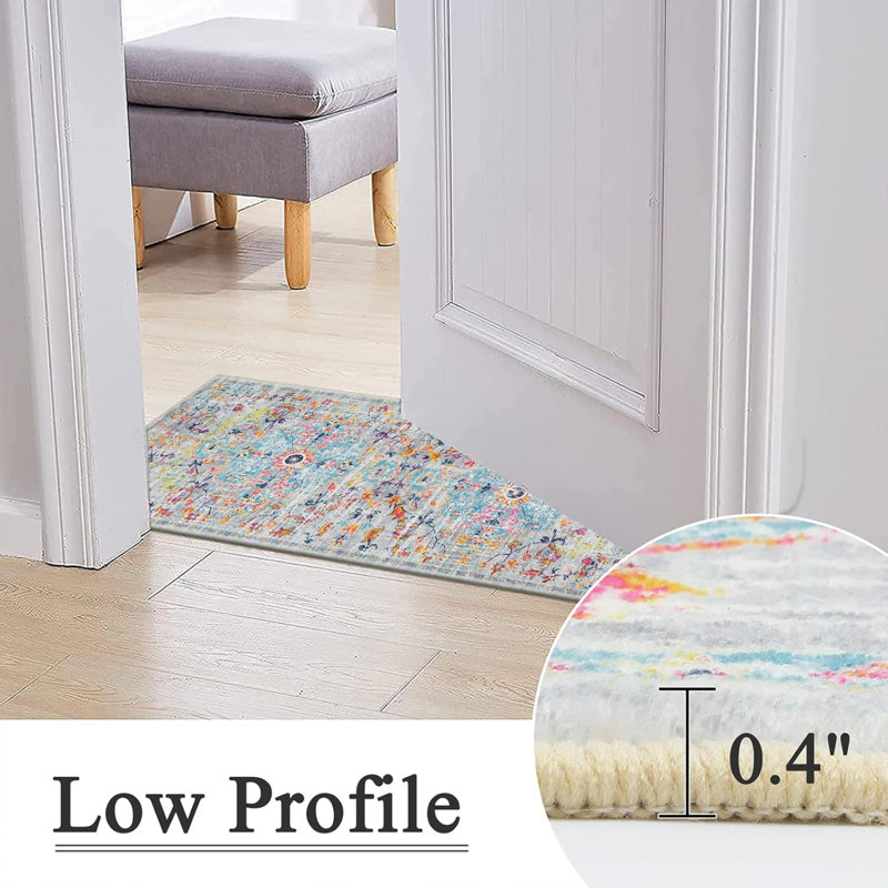 Hallway Runner Rug Washable Rugs Runner Non Slip Carpet Runner Boho Farmhouse Vintage Throw Area Rugs Floor Runner For Hallway Kitchen Entryway Laundry Room Bedroom Bathroom